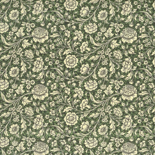 Small Green Wildflowers Print Italian Paper ~ Carta Varese Italy